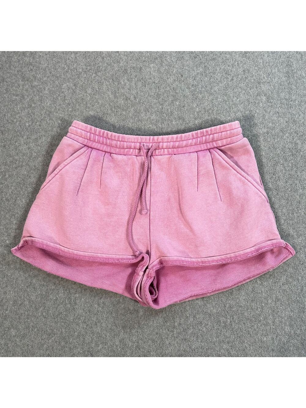Saltwater Luxe Cut Off Sweat Shorts Women's X-Small Pink Elastic Waist Lounge